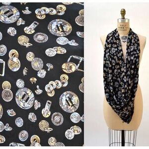 Vintage 90s Nicole Miller x Harley Davidson 100% Silk Scarf